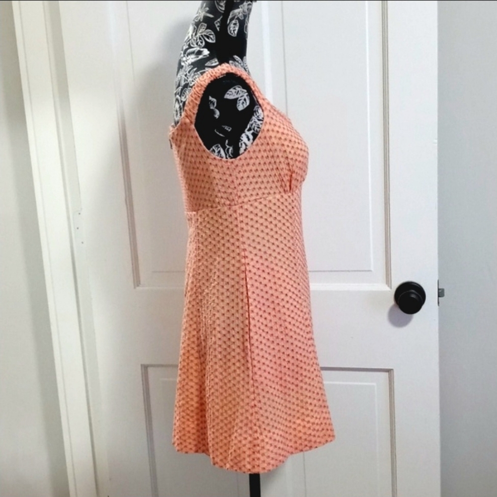 🆕️ 🍑Free People🍑 - Peach/White "Berry Kiss" Off-the-Shoulder Mini Dress - Picture 6 of 16